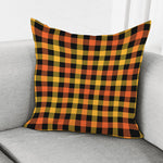Orange And Black Buffalo Plaid Print Pillow Cover