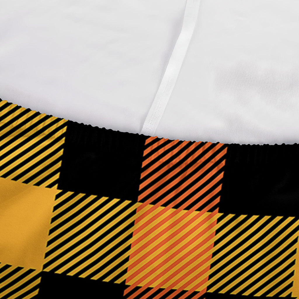 Orange And Black Buffalo Plaid Print Sofa Cover