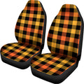 Orange And Black Buffalo Plaid Print Universal Fit Car Seat Covers