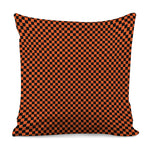 Orange And Black Checkered Pattern Print Pillow Cover