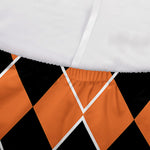 Orange And Black Halloween Argyle Print Sofa Cover