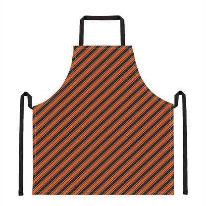 Orange And Black Halloween Pattern Print Apron