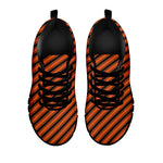 Orange And Black Halloween Pattern Print Black Sneakers