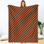Orange And Black Halloween Pattern Print Blanket