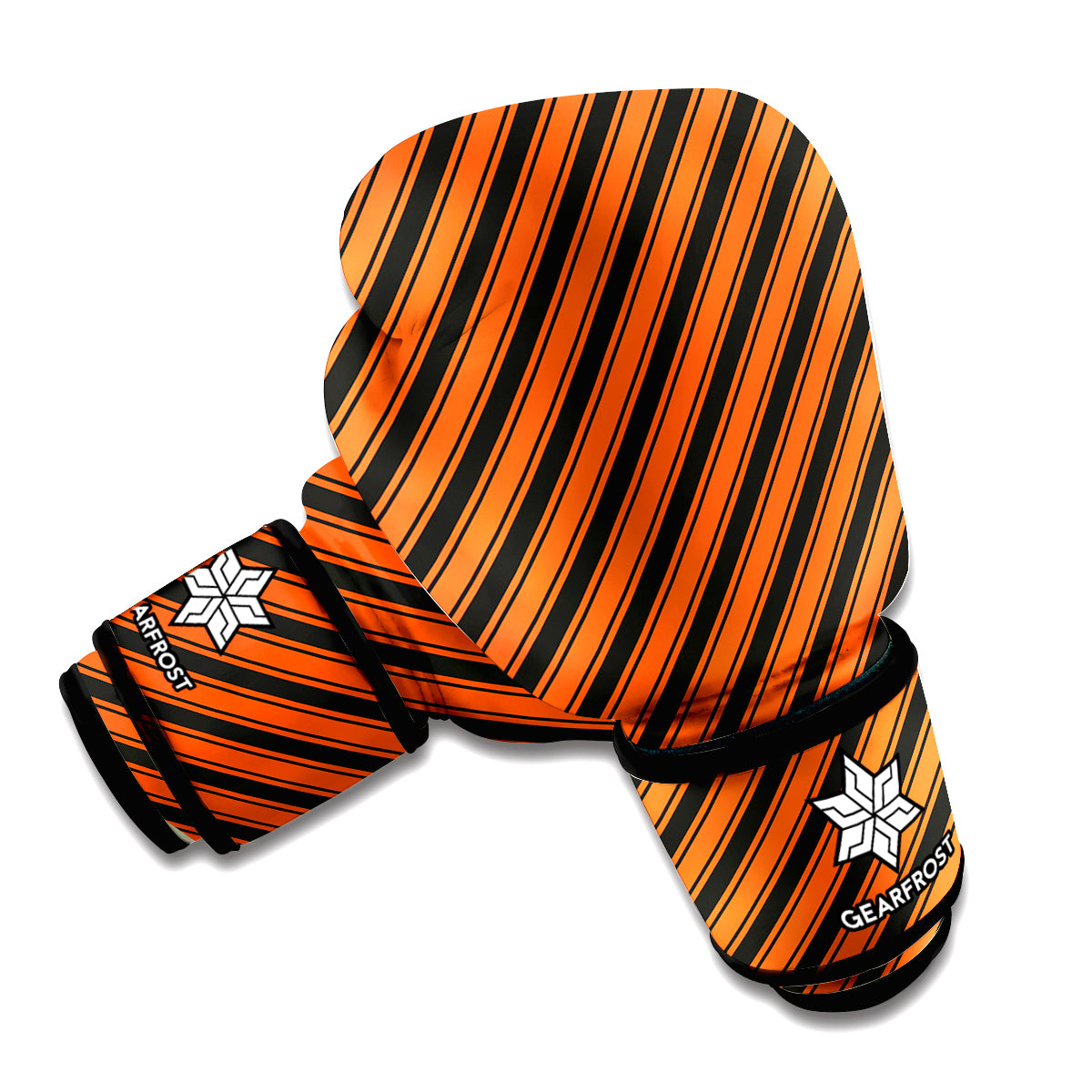 Orange And Black Halloween Pattern Print Boxing Gloves