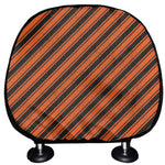 Orange And Black Halloween Pattern Print Car Headrest Covers