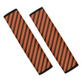 Orange And Black Halloween Pattern Print Car Seat Belt Covers
