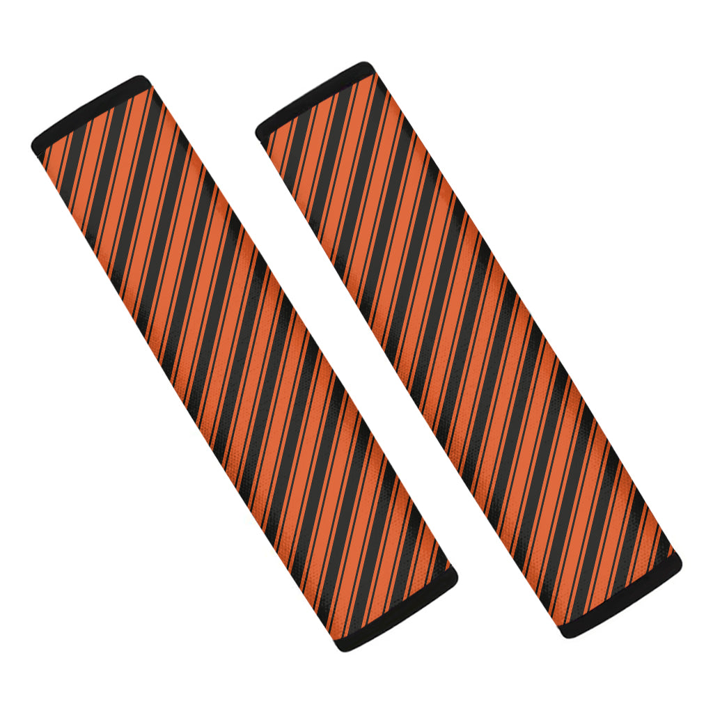 Orange And Black Halloween Pattern Print Car Seat Belt Covers