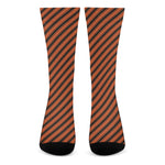 Orange And Black Halloween Pattern Print Crew Socks