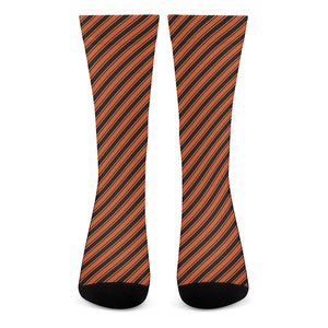 Orange And Black Halloween Pattern Print Crew Socks