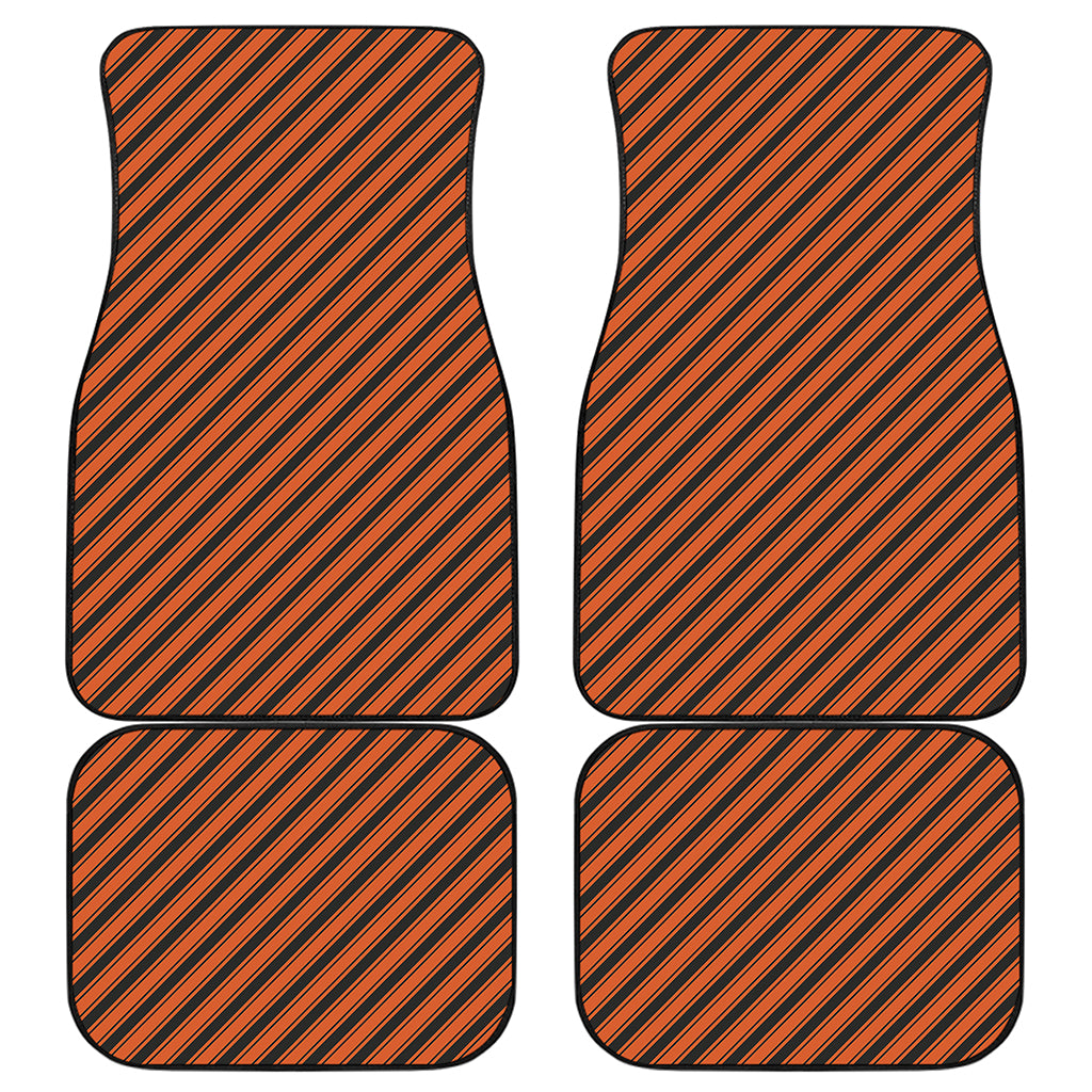 Orange And Black Halloween Pattern Print Front and Back Car Floor Mats