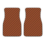 Orange And Black Halloween Pattern Print Front Car Floor Mats