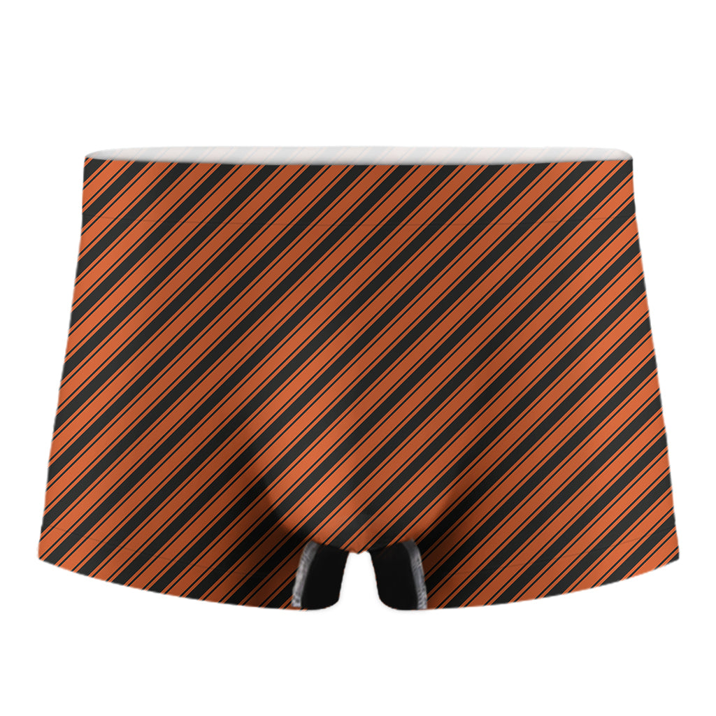 Orange And Black Halloween Pattern Print Men's Boxer Briefs