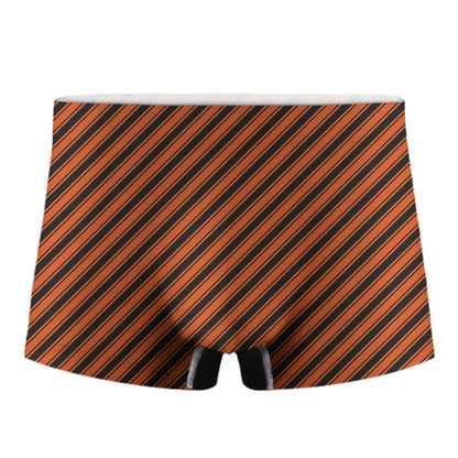 Orange And Black Halloween Pattern Print Men's Boxer Briefs