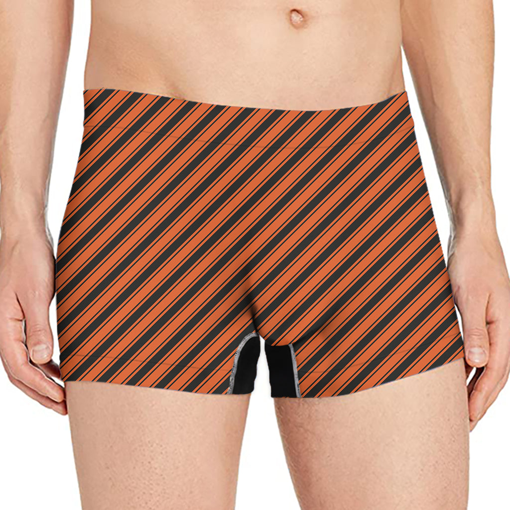 Orange And Black Halloween Pattern Print Men's Boxer Briefs
