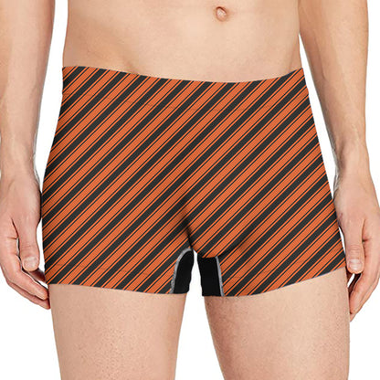 Orange And Black Halloween Pattern Print Men's Boxer Briefs