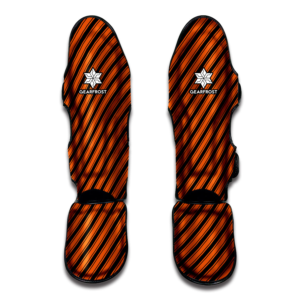 Orange And Black Halloween Pattern Print Muay Thai Shin Guard