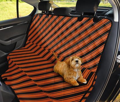 Orange And Black Halloween Pattern Print Pet Car Back Seat Cover