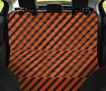 Orange And Black Halloween Pattern Print Pet Car Back Seat Cover