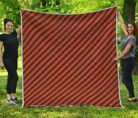 Orange And Black Halloween Pattern Print Quilt
