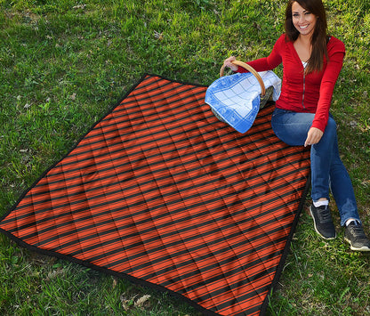 Orange And Black Halloween Pattern Print Quilt
