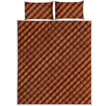 Orange And Black Halloween Pattern Print Quilt Bed Set