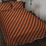Orange And Black Halloween Pattern Print Quilt Bed Set