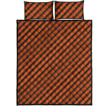 Orange And Black Halloween Pattern Print Quilt Bed Set