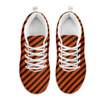 Orange And Black Halloween Pattern Print White Sneakers