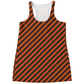 Orange And Black Halloween Pattern Print Women's Racerback Tank Top