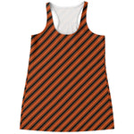 Orange And Black Halloween Pattern Print Women's Racerback Tank Top