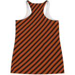 Orange And Black Halloween Pattern Print Women's Racerback Tank Top