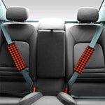 Orange And Black Houndstooth Print Car Seat Belt Covers