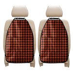 Orange And Black Houndstooth Print Car Seat Organizers