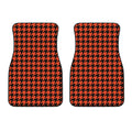 Orange And Black Houndstooth Print Front Car Floor Mats