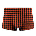 Orange And Black Houndstooth Print Men's Boxer Briefs
