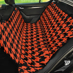 Orange And Black Houndstooth Print Pet Car Back Seat Cover