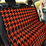 Orange And Black Houndstooth Print Pet Car Back Seat Cover