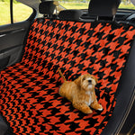 Orange And Black Houndstooth Print Pet Car Back Seat Cover