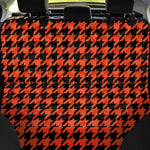 Orange And Black Houndstooth Print Pet Car Back Seat Cover