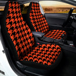 Orange And Black Houndstooth Print Universal Fit Car Seat Covers