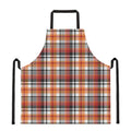 Orange And Black Madras Plaid Print Apron