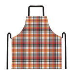 Orange And Black Madras Plaid Print Apron