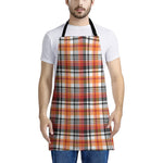 Orange And Black Madras Plaid Print Apron