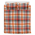 Orange And Black Madras Plaid Print Duvet Cover Bedding Set