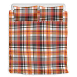 Orange And Black Madras Plaid Print Duvet Cover Bedding Set