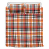 Orange And Black Madras Plaid Print Duvet Cover Bedding Set