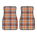 Orange And Black Madras Plaid Print Front Car Floor Mats