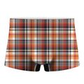 Orange And Black Madras Plaid Print Men's Boxer Briefs