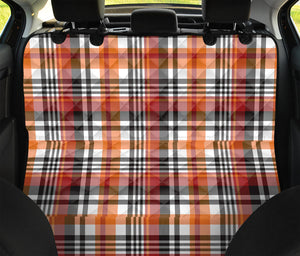 Orange And Black Madras Plaid Print Pet Car Back Seat Cover
